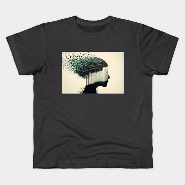 Mental health concept paint Kids T-Shirt by damnaloi